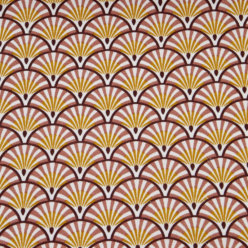 Printed Half Panama ATHY Marsala / Ochre